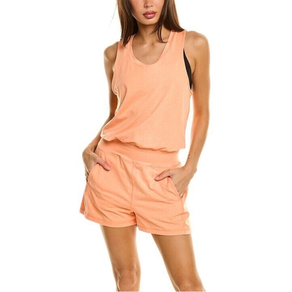 Sweaty Betty Gary Sleeveless Romper Tangerine Orange